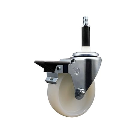 Service Caster 4'' Nylon Swivel 7/8'' Expanding Stem Caster with Brake SCC-EX20S414-NYS-PLB-78